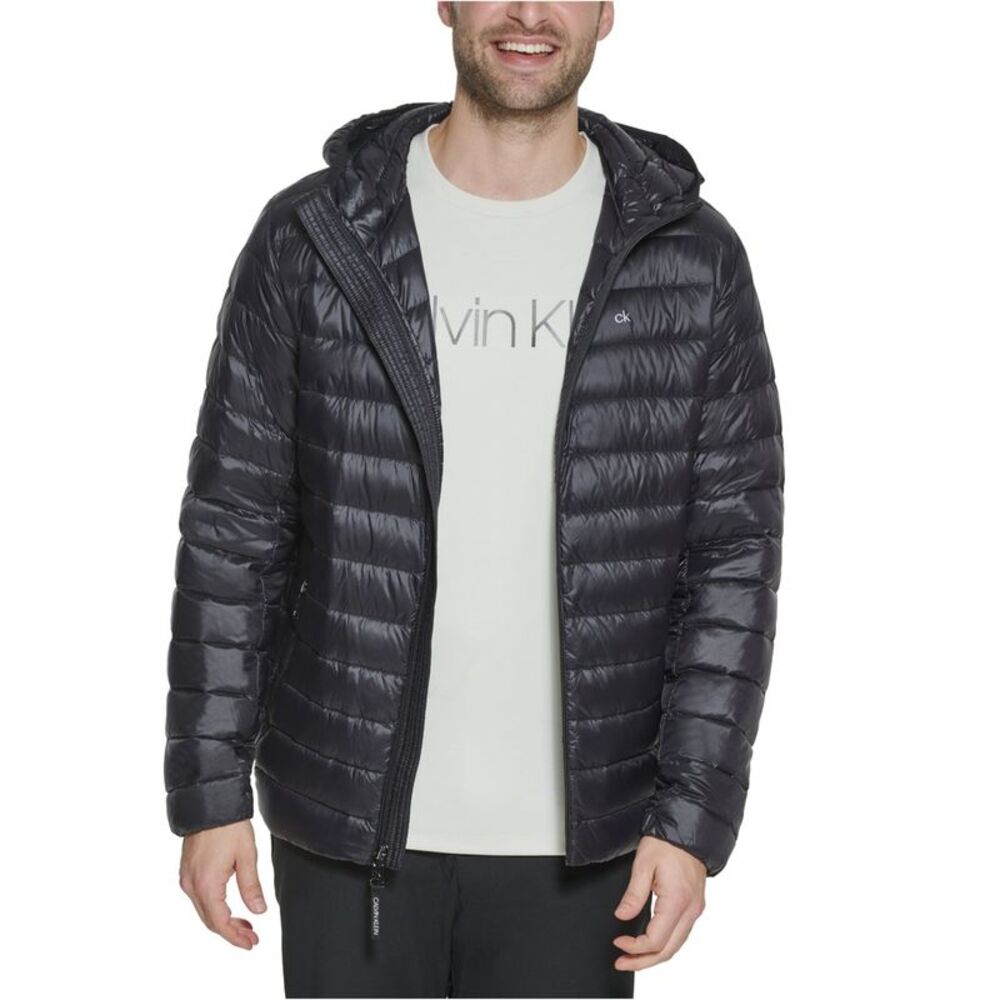 Calvin Klein Mens Hooded Packable Puffer Jacket, NWT